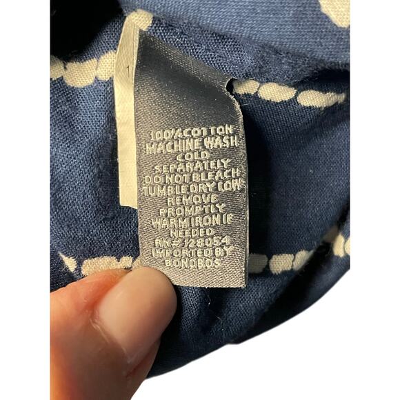 Bonobos Shirt Mens Small Blue/white Button-Down SS Collared Summer Casual - Picture 4 of 4